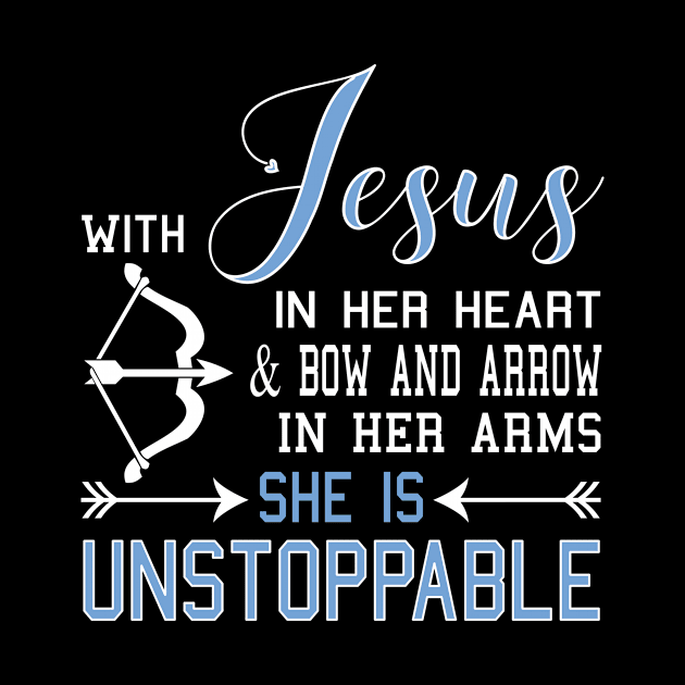 WITH JESUS IN HER HEART & BOW ARROW ARMS SHE Is product by nikkidawn74