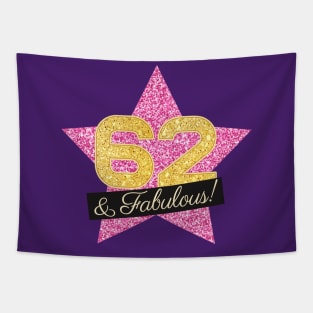 62nd Birthday Gifts Women Fabulous - Pink Gold Tapestry