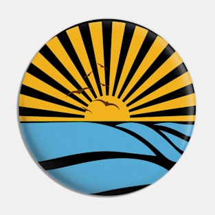 Sunset Cloud Landscape Summer Logo Pin