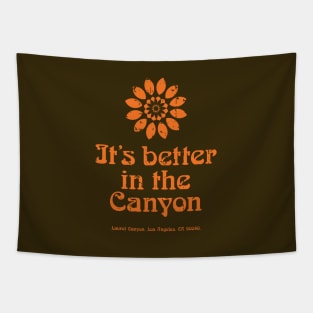 It's better in the Canyon - Laurel Canyon aged orange print Tapestry