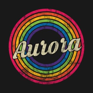 Aurora - Retro Rainbow Faded-Style T-Shirt