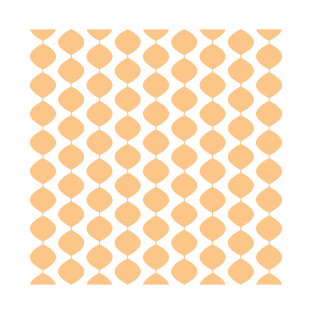 Mid Century Modern Retro 60s Waves Pattern  (Yellow Orange Pastel) by Makanahele