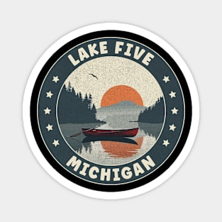 Lake Five Michigan Sunset Magnet