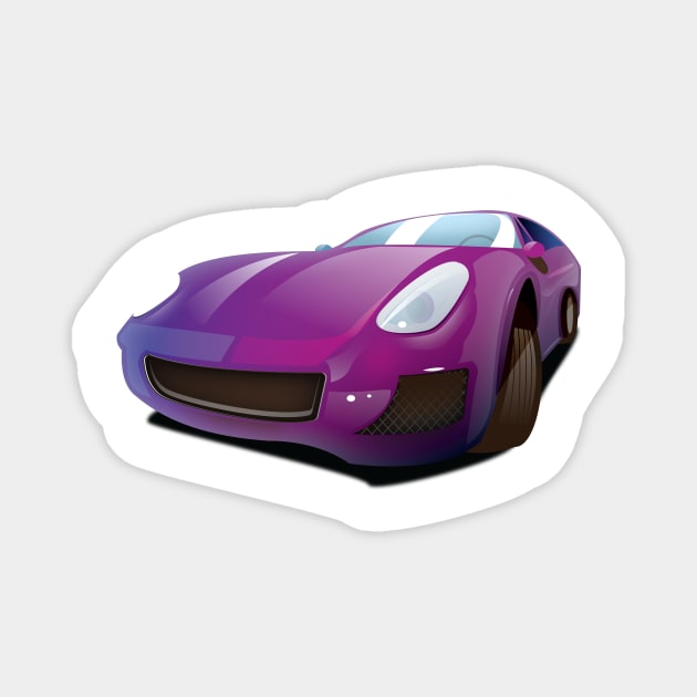 Fast Purple Sports car Magnet by nickemporium1