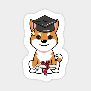 Cute orange dog is a graduate Magnet