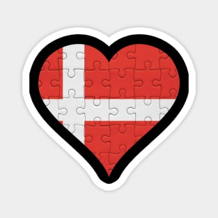 Danish Jigsaw Puzzle Heart Design - Gift for Danish With Denmark Roots Magnet