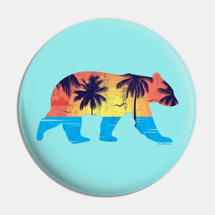 Sunset Beach Bear Coastal Miami Gay Bear | BearlyBrand Pin