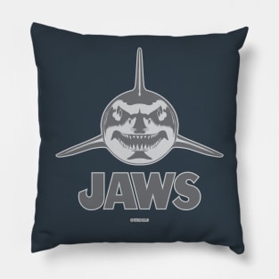 Jaws Face To Face (Sharkskin Gray) Pillow