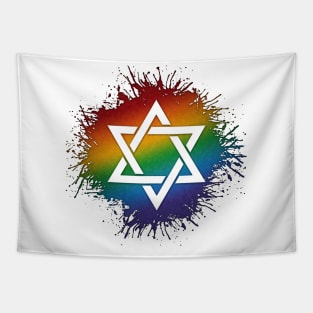 Rainbow Star of David Tapestry