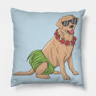 Cute Dog Lovers Labrador Hawaii Vacation Gift Pillow