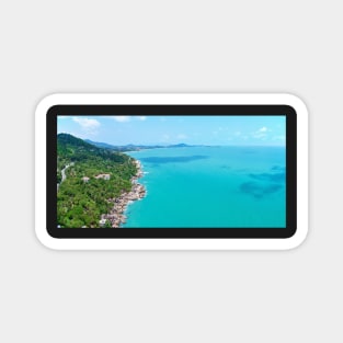 Aerial view of Ko Samui shore and Gulf of Thailand Magnet