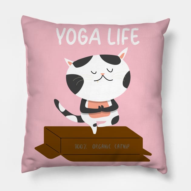 Yoga Cat / For Truly Yoga Lovers / Yoga Training T-shirt / Funny Cat Doing Yoga Pillow by Redboy