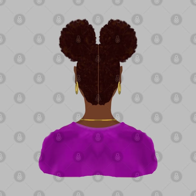 Afro Puffs (Gray Background) by Art By LM Designs 