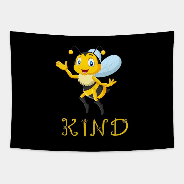 Be Kind Cute Bee Tapestry by Retro Vintage