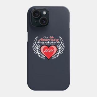 6th Anniversary pandemic 2021 winged heart Phone Case