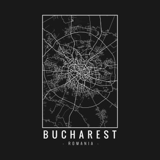 Bucharest Romania Minimalist Map T-Shirt