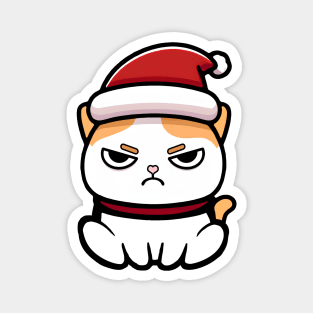 Funny Annoyed Christmas Cat Magnet