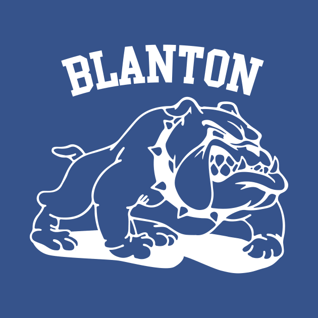 Blanton Bulldogs Elementary Retro Design White by Fresh Fly Threads