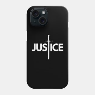 Justice artistic text design Phone Case
