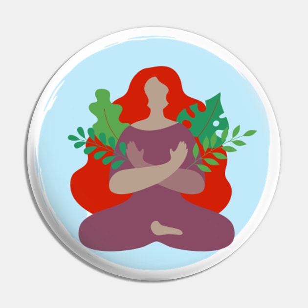 Floating Woman in Yoga Pose Pin by Tiny Monarch Designs JA