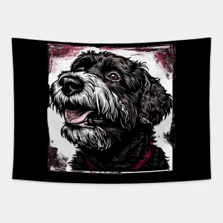 Retro Art Black Russian Terrier Dog Lover Tapestry