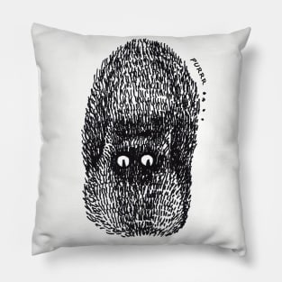 cute surprised black cat Pillow