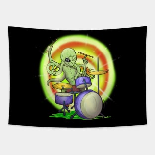 Drummer Squid Alien Tapestry