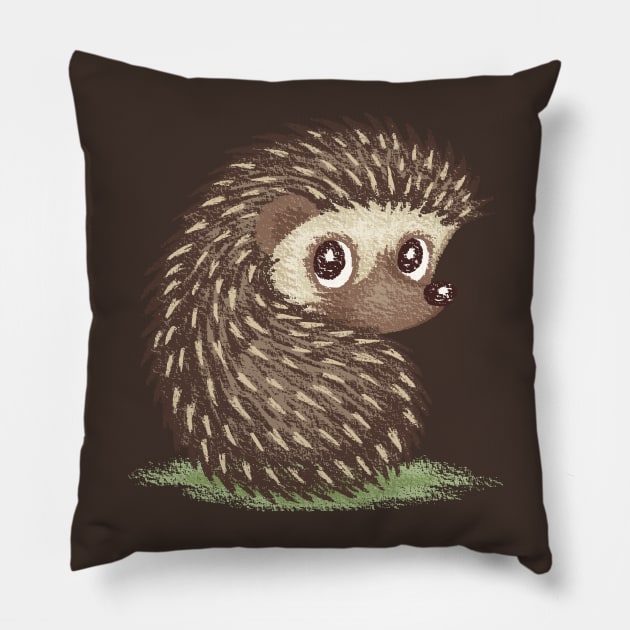 Hedgehog which looks at back Pillow by sanogawa