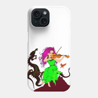 Violin Girl and Dragon Dancing Phone Case