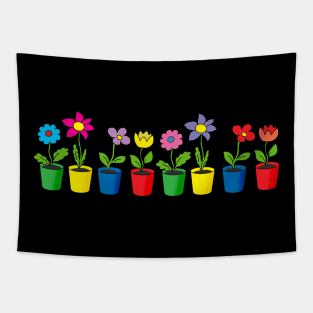 bright flowers in pots Tapestry