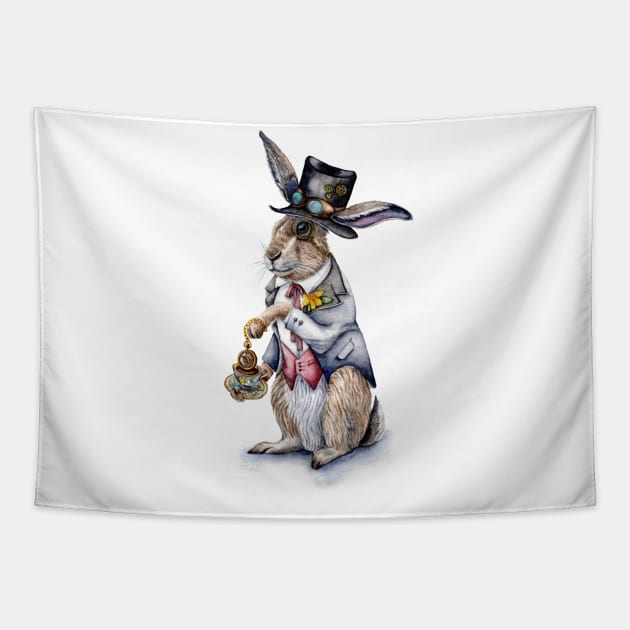 March Steampunk Hare Tapestry by Goosi