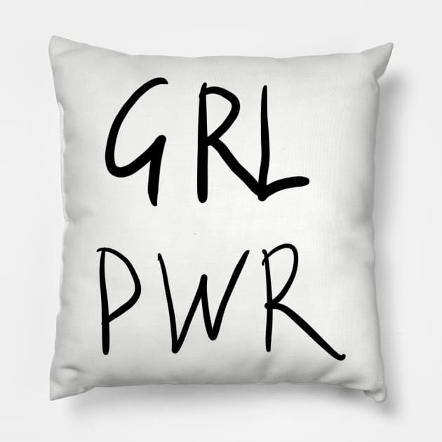 GRL PWR Pillow by VintageArtwork