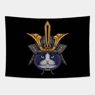 Cat samurai Tapestry