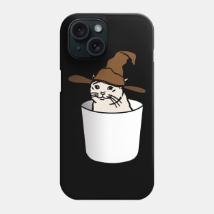 Crying Cat Meme in a Wizard Hat in a Glass Phone Case