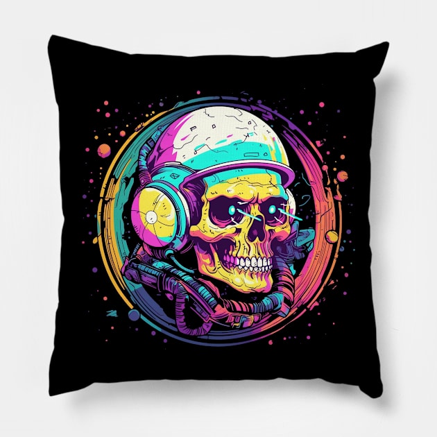 Cyberpunk Pilot Skull Pillow by TOKEBI