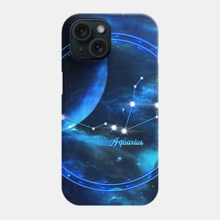 Golden zodiac aquarius star sign Phone Case