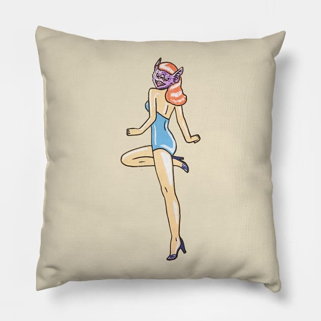 Batty Pin Up Girl Pillow by lexalion