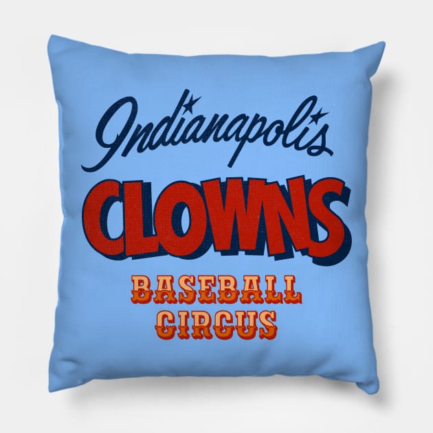 Defunct Indianapolis Clowns Baseball Pillow by LocalZonly