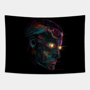 Techno Future - Cyberpunk Dystopia Tapestry