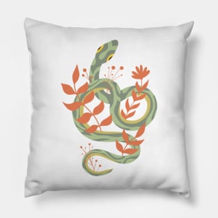 Snake with leaves Pillow