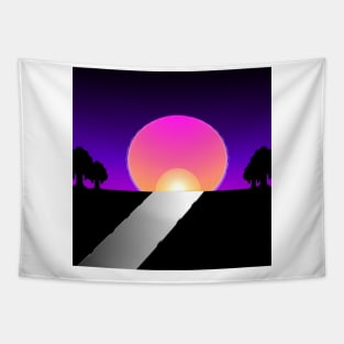 moonlight silhouette background Tapestry