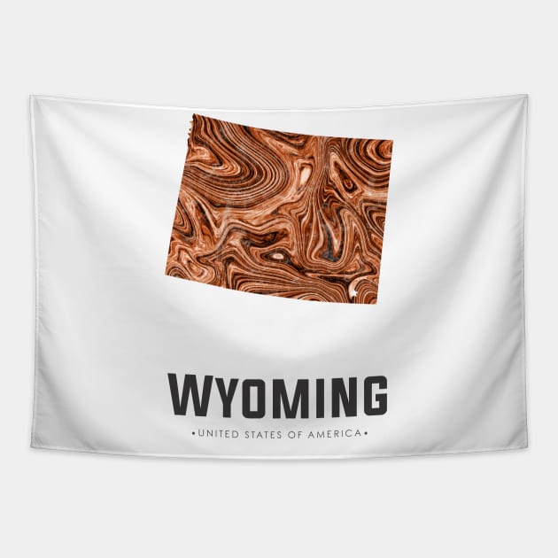 Wyoming state map abstract brown Tapestry by StudioGrafiikka