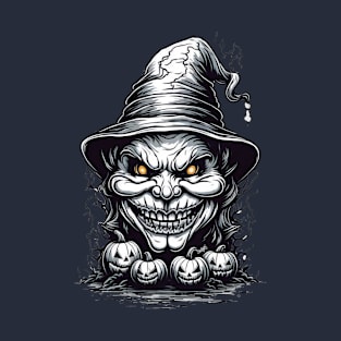 Halloween menacing jack o lantern with a sinister grin T-Shirt