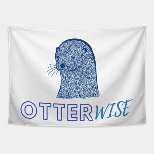 OtterWISE - Otherwise - blue colors Tapestry