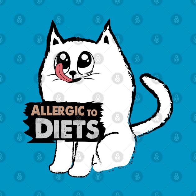 Cute White Cat is Allergic to Diets by Biped Stuff