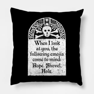 Rope Shovel Hole Emojis, Wednesday Addams Quote Pillow