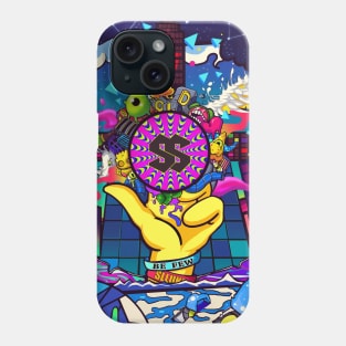 Dope Slluks colorful city night mirage illustration Phone Case