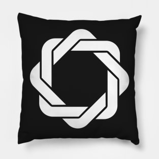 White Interlocking Squares Pillow