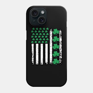 US American flag with shamrocks Phone Case