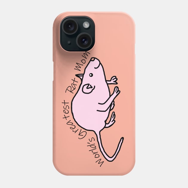 Worlds Greatest Rat Mom Phone Case by ellenhenryart